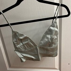 ZARA - Mint Silk crop top